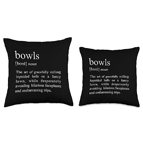 Funny Lawn Bowler Bowls Apparel Definition-Lawn Bowling Lover Throw Pillow, 16x16, Multicolor