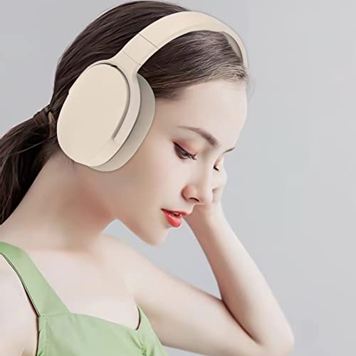 sdhkgrrt Bluetooth 5.1 Over-Ear Lightweight Wireless Headphones - Hi-Fi Stereo Foldable Built-in Mic Surround Sound Bass Soft Earmuffs Stereo Noise Cancelling Headset for Travel Sports