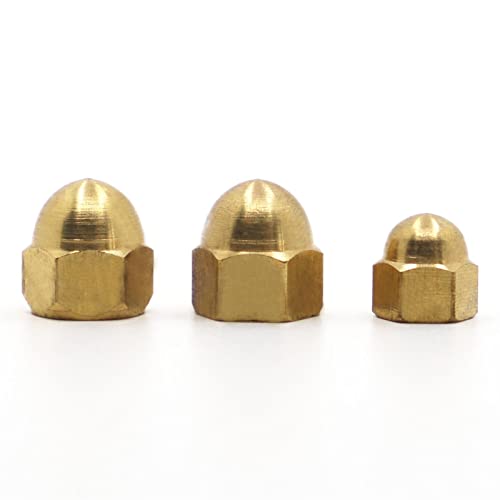 ZIFARM Nuts, Brass Cap Hex Nuts Decorative Dome Head Cover Semicircle Acorn Nut (Size : M5 2pcs)