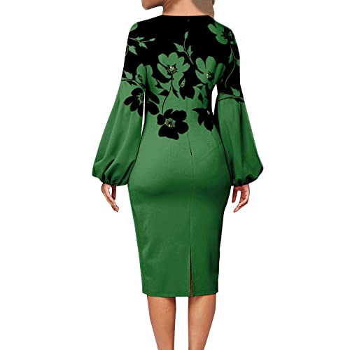 Plus Size Tube Maxi Dresses for Women Dress Business Graphic Bell Work Midi Party Dress Dress for Women Below Knees Green