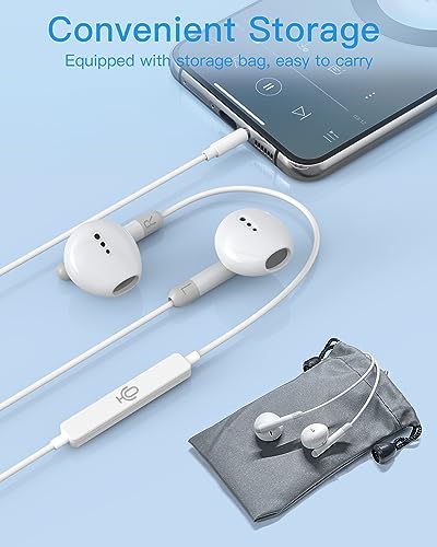 Oceovc Wired Earbuds with 3.5mm Plug, Wired Headphones in-Ear Earphones Corded with Microphone Built-in Remote, Compatible with iPhone/iPad/PC/Android and Most 3.5mm Jack Devices for Music, Podcasts