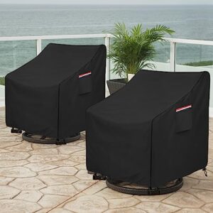 Okcool Outdoor Swivel Chair Cover 2 Pack,Outdoor Furniture Patio Chair Covers Waterproof Clearance,(33"W x 35"D x 38.5"H) Outdoor Lawn Patio Furniture Covers,Black