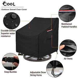 Okcool Outdoor Swivel Chair Cover 2 Pack,Outdoor Furniture Patio Chair Covers Waterproof Clearance,(33"W x 35"D x 38.5"H) Outdoor Lawn Patio Furniture Covers,Black