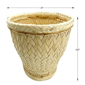 PANWA Combo Sticky Rice Cooking Set Aluminum Cook Pot Diameter 8 1/2" (22 cm) Thai Bamboo“Village Vintage” Steamer Basket 9 Inch Diameter with 24’’ Cheesecloth, and Kratip Container Lilac Toned