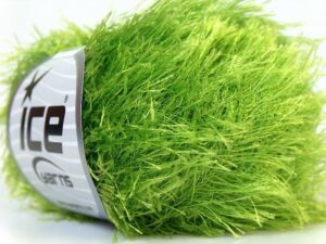 lime green eyelash yarn, 50 grams (1.75 ounces) 70 meters (76 yards) polyester