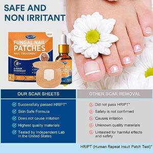 Toenail Fungus Treatment Extra Strength - Nail Fungus Treatment For Toenail, Toe Nail Fungus Treatment Extra Strength, Nighttime Fungal Nail Patches & Fungus Nail Treatment Liquid Set (21patches+15ml)