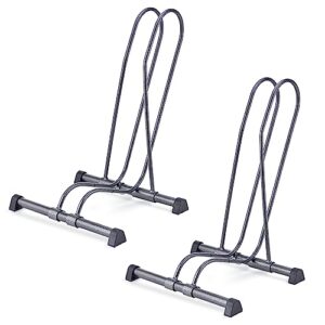 single bike stand floor by delta cycle (2-pack) - tool-free adjustable bike racks for mountain, fat tire, road bikes, freestanding bicycle rack for garage parking