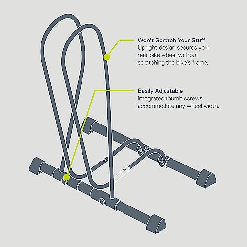 Single Bike Stand Floor by Delta Cycle (2-Pack) - Tool-Free Adjustable Bike Racks for Mountain, Fat Tire, Road Bikes, Freestanding Bicycle Rack for Garage Parking