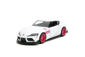 pink slips 1:32 2020 gr toyota supra die-cast car, toys for kids and adults(white)