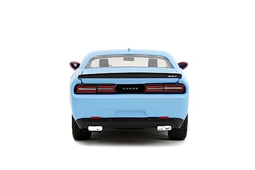 Pink Slips 1:24 2015 Dodge Challenger SRT Hellcat Die-Cast Car, Toys for Kids and Adults(Light Blue/Pink)