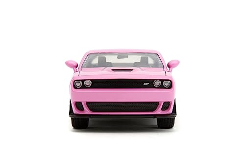 Pink Slips 1:24 2015 Dodge Challenger SRT Hellcat Die-Cast Car, Toys for Kids and Adults(Light Blue/Pink)