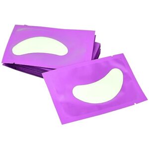 100 pairs under eye patches, isolation eyelash extension pads, under eye gel pads for pro salon and individual, diy lashes extension supplies (purple)