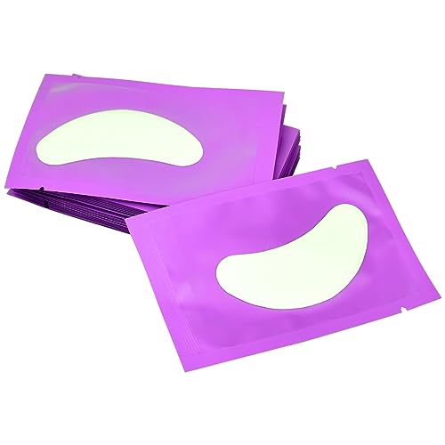 100 Pairs Under Eye Patches, Isolation Eyelash Extension Pads, Under Eye Gel Pads for Pro Salon and Individual, DIY Lashes Extension Supplies (Purple)