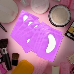 100 Pairs Under Eye Patches, Isolation Eyelash Extension Pads, Under Eye Gel Pads for Pro Salon and Individual, DIY Lashes Extension Supplies (Purple)