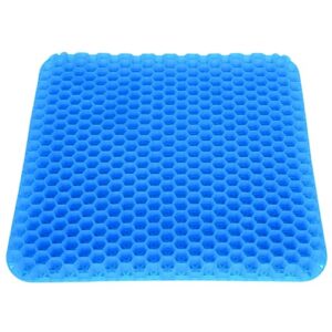helishy gel seat cushion, double thick egg crate foam cushion with honeycomb design, cooling gel pad for chair car wheelchair, relieves sciatica pain and pressure sores