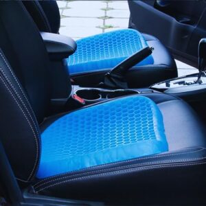 Helishy Gel Seat Cushion, Double Thick Egg Crate Foam Cushion with Honeycomb Design, Cooling Gel Pad for Chair Car Wheelchair, Relieves Sciatica Pain and Pressure Sores