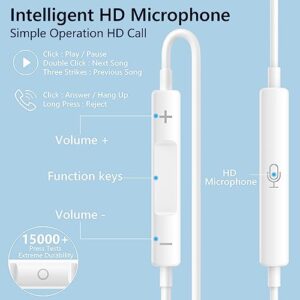 2 Pack-Apple Earbuds/iPhone Headphones/Wired Earphones/Lightning Headsets[Apple MFi Certified](Built-in Microphone & Volume Control) Compatible with iPhone 14/13/12/11/XS/X/8/7 Support All iOS System