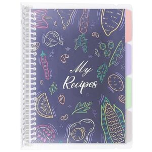 blank recipe book to write in your own recipes, 8.5" x 11" removable hardcover family recipe binder with dividers, customized personal recipe book hold 140 recipes (salvia blue)