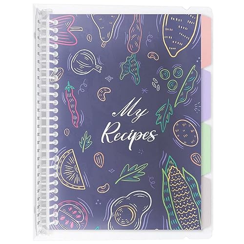 Blank Recipe Book to Write in Your Own Recipes, 8.5" x 11" Removable Hardcover Family Recipe Binder with Dividers, Customized Personal Recipe Book Hold 140 Recipes (Salvia Blue)