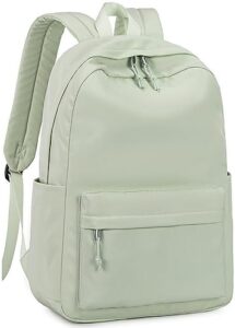 school backpack for teen girls bookbags elementary high school corduroy laptop bags women travel daypacks (solid green)