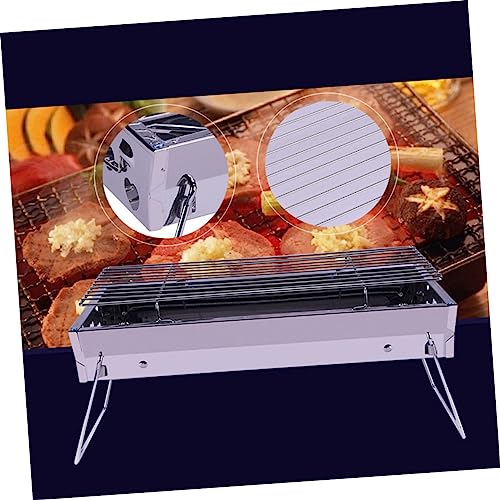 GANAZONO foldable charcoal grill stainless steel barbecue grill metal barbecue grill foldable grill outdoor metal charcoal grill stainless steel charcoal grill bbq grills pot portable