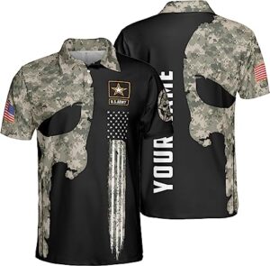 personalized veteran polo shirt, custom name us army retired polo, veteran shirts, army veteran shirts for men s-5xl