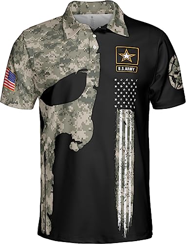 Personalized Veteran Polo Shirt, Custom Name US Army Retired Polo, Veteran Shirts, Army Veteran Shirts for Men S-5XL