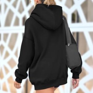 AUTOMET Black Hoodies for Women Oversized Sweatshirts Cute Fleece Long Sleeve Shirts Sweaters Loose Casual Winter Pullover Fall Outfits Y2k Owith Pockets 2023