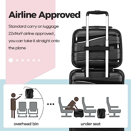 Melalenia Luggage Sets 3 Piece Expandable Suitcase Set, PP Hardshell Suitcase with Spinner Wheels,Lightweight Carry On Luggage with TSA Lock