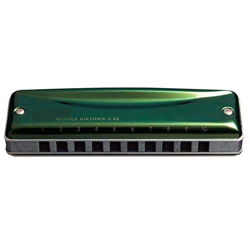 WAAZVXS C-20 Diatonic Harmonica 10 Holes Blues Harp Key Of C Olive Green Professional Musical Instruments C20 (Color : Key of D)