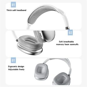 P9 Pro Max Wireless Bluetooth Headphones, Upgrade Soft Cotton Headband, Supports TF, Stereo Sound Over Ear Headset Sports Game Noise Cancelling Earphone (White)