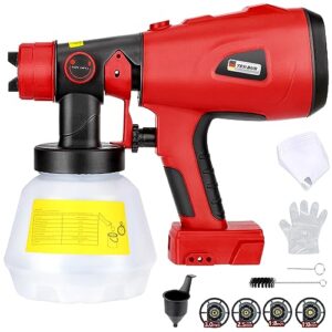 yex-bur cordless paint sprayer for milwaukee m18 18v battery handheld hvlp spray gun easy to spray for furniture fence cars walls diy works house painting