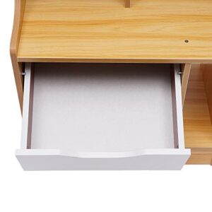 Nightstand Modern Side Table 2 Drawers Wood End Table with Storage Shelf for Bedroom,Living Room,Office,Hotel