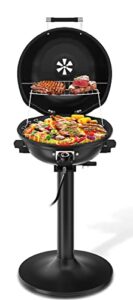 electric outdoor grill,1800w portable bbq grill for cooking,15+serving electric grill outdoor cooking, non-stick removable stand barbecue grill