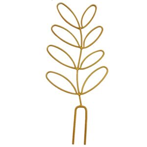 small trellis for potted plants wrought iron leaf shape garden trellis for indoor outdoor decorative climbing plants support trellis for vines roses (gold)