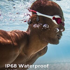 BEARTAIN Bone Conduction Headphones Swimming Headphones IP68 Waterproof Wireless Bluetooth 5.3 Earphones Open Ear Sports Headset with MP3 Player Ultra Light Headphones for Swimming Running