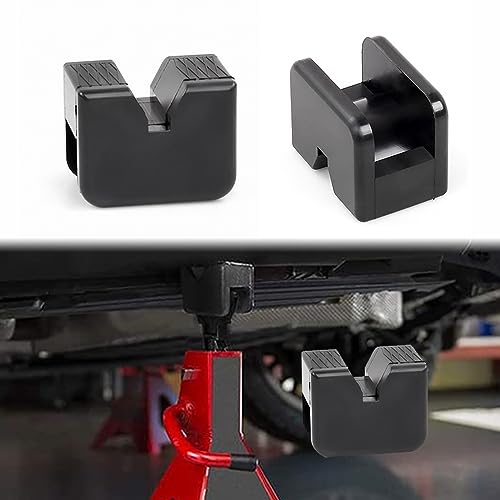 gunhunt 4 PCS Car Jack Pad Adapter, Rubber Anti-Slip Waterproof Jack Stand Protector, Universal Slotted Frame Protector for Jack Stand (Black)