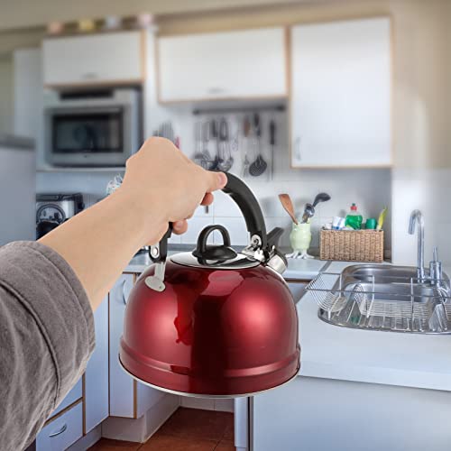 Stainless Steel Tea Pot Stainless Steel Tea Pot Tea Kettle Stovetop Whistling Kettle with Cool Grip Handle for for Kitchen Camping 3 Liter Whistling Stovetop Kettles