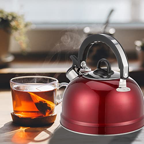 Stainless Steel Tea Pot Stainless Steel Tea Pot Tea Kettle Stovetop Whistling Kettle with Cool Grip Handle for for Kitchen Camping 3 Liter Whistling Stovetop Kettles