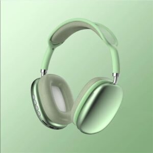 p9 pro max wireless bluetooth headphones, upgrade soft cotton headband, supports tf, stereo sound over ear headset sports game noise cancelling earphone (green)