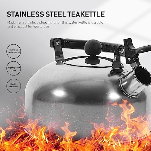 Whistling Teapot Stainless Steel Tea Pot Tea Kettle Stovetop Whistling Kettle with Cool Grip Handle for for Kitchen Camping 3 Liter Whistling Water Kettle