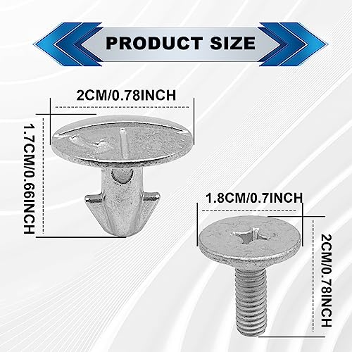 Engine Lower Cover Pin Screws, 6PCS Radiator Engine Access Cover Pin Clip Screw 90674-TY2-A01 and 2PCS Lower Engine Cover Bolt 90105-TBA-A00, Compatible with Honda Accord CRV Civic(1 Set, 8Pcs)