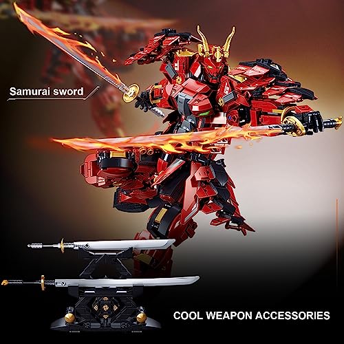 NYCHUS Titan Armored Ninja Mech Warrior Action Figure Model Building Set, 923PCS Double Knife Flow Battle Robot Toy, Cool Super Hero Playset for Teens, Kids, Boys & Girls, Birthday Gift (M38-B1183)