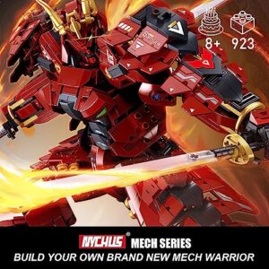 NYCHUS Titan Armored Ninja Mech Warrior Action Figure Model Building Set, 923PCS Double Knife Flow Battle Robot Toy, Cool Super Hero Playset for Teens, Kids, Boys & Girls, Birthday Gift (M38-B1183)