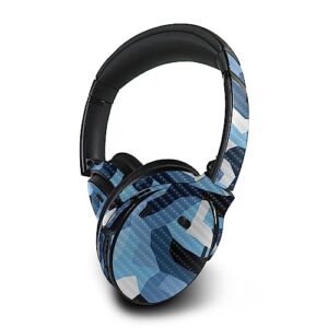 mightyskins carbon fiber skin compatible with bose quietcomfort 45 headphones sky camouflage | protective, durable textured carbon fiber finish | easy to apply | made in the usa