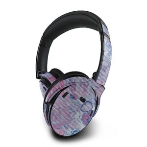 mightyskins carbon fiber skin compatible with bose quietcomfort 45 headphones pastel pour | protective, durable textured carbon fiber finish | easy to apply | made in the usa