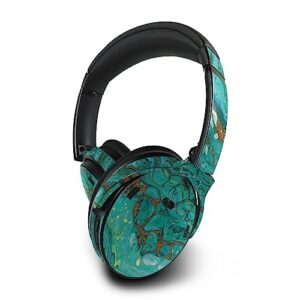 mightyskins skin compatible with bose quietcomfort 45 headphones turquoise ripple | protective, durable, and unique vinyl decal wrap cover | easy to apply | made in the usa