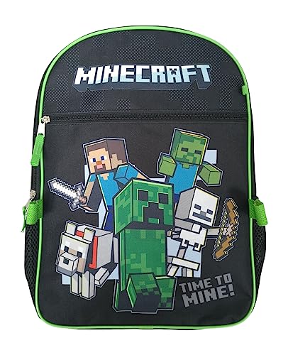 Bioworld Minecraft Creepers 5pc Backpack Bookbag Set Licensed