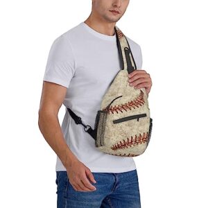 Srucddu Baseball Print Sling Bag For Women, Sling Backpack Crossbody Sling Bags Sling Purses For Women