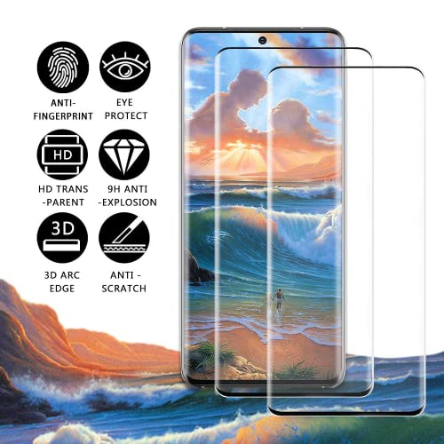 [2+2 Pack] Galaxy S21 Ultra 5G Glass Screen Protector and Camera Protector, HD Clear 9H Tempered Glass Scratch Resistant, Fingerprint Unlock, Full Coverage for Samsung Galaxy S21 Ultra Screen Saver (6.8 Inch)